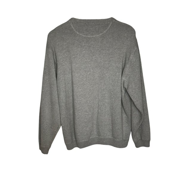 Vintage Eddie Bauer Gray 100% Cotton Knit Pullover Sweater Large - Picture 3 of 7
